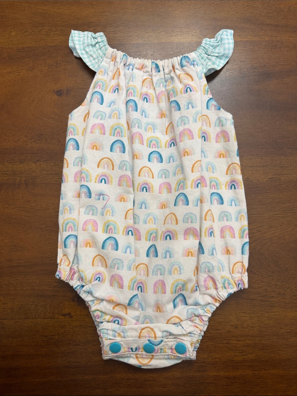 Pastel Rainbow Print Baby One-Piece Romper - Multicolor